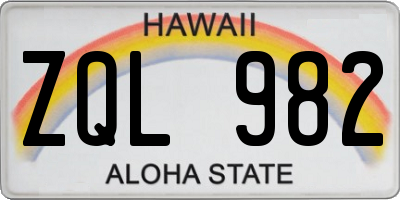 HI license plate ZQL982