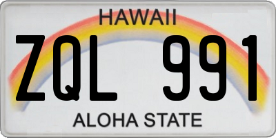 HI license plate ZQL991