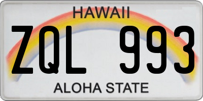 HI license plate ZQL993
