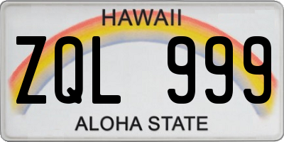 HI license plate ZQL999