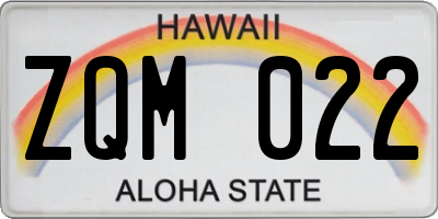 HI license plate ZQM022