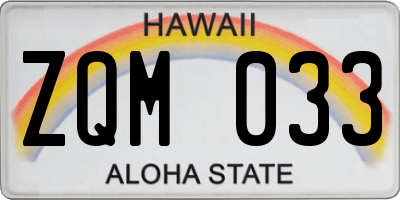 HI license plate ZQM033