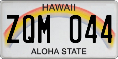 HI license plate ZQM044