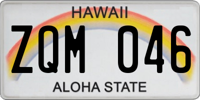 HI license plate ZQM046