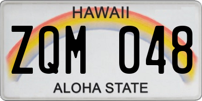 HI license plate ZQM048