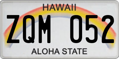 HI license plate ZQM052
