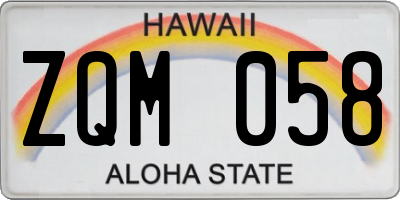 HI license plate ZQM058