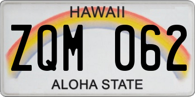 HI license plate ZQM062
