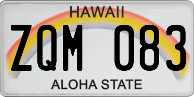 HI license plate ZQM083