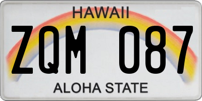 HI license plate ZQM087