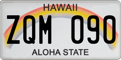 HI license plate ZQM090