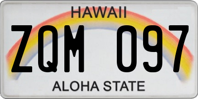 HI license plate ZQM097