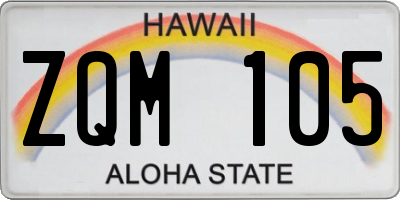 HI license plate ZQM105