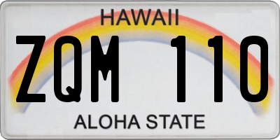HI license plate ZQM110