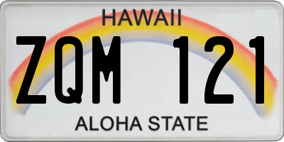 HI license plate ZQM121