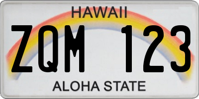 HI license plate ZQM123