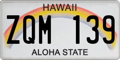 HI license plate ZQM139