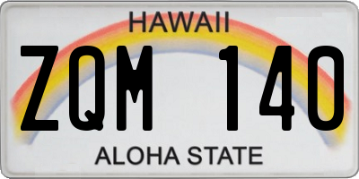HI license plate ZQM140