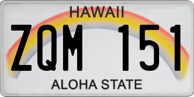 HI license plate ZQM151
