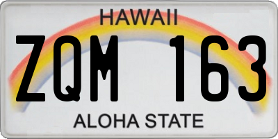 HI license plate ZQM163