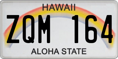 HI license plate ZQM164