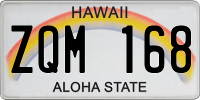 HI license plate ZQM168