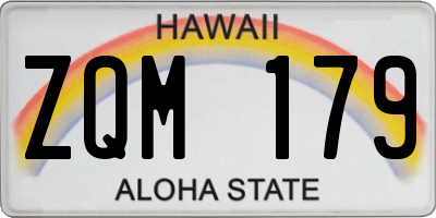 HI license plate ZQM179