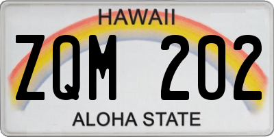 HI license plate ZQM202