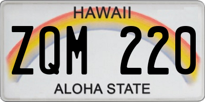 HI license plate ZQM220