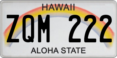HI license plate ZQM222