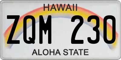 HI license plate ZQM230