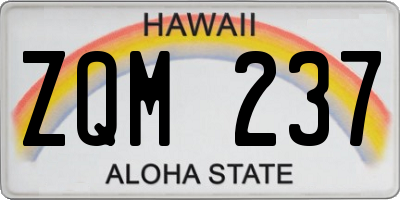 HI license plate ZQM237