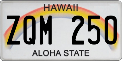 HI license plate ZQM250