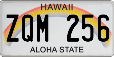 HI license plate ZQM256