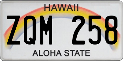 HI license plate ZQM258