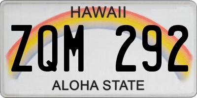 HI license plate ZQM292