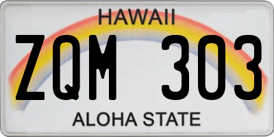 HI license plate ZQM303