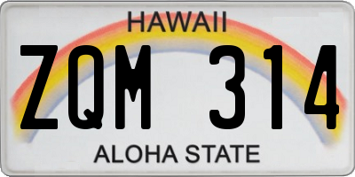 HI license plate ZQM314