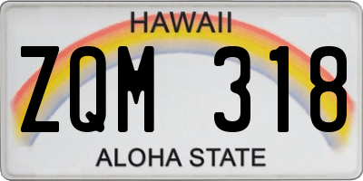 HI license plate ZQM318