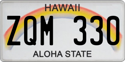 HI license plate ZQM330