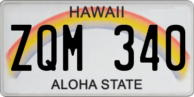 HI license plate ZQM340