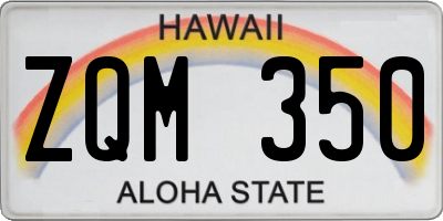 HI license plate ZQM350