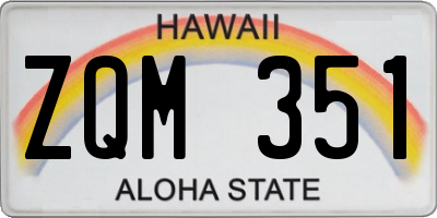 HI license plate ZQM351