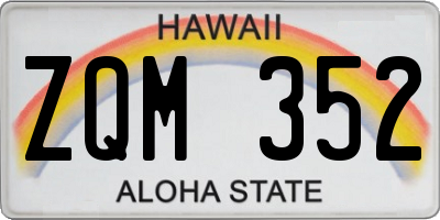 HI license plate ZQM352