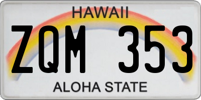 HI license plate ZQM353