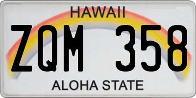 HI license plate ZQM358