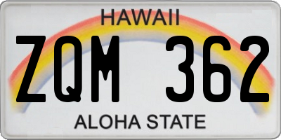 HI license plate ZQM362