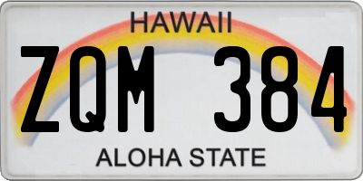 HI license plate ZQM384