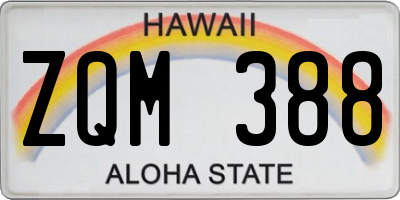 HI license plate ZQM388
