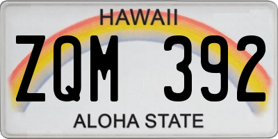 HI license plate ZQM392
